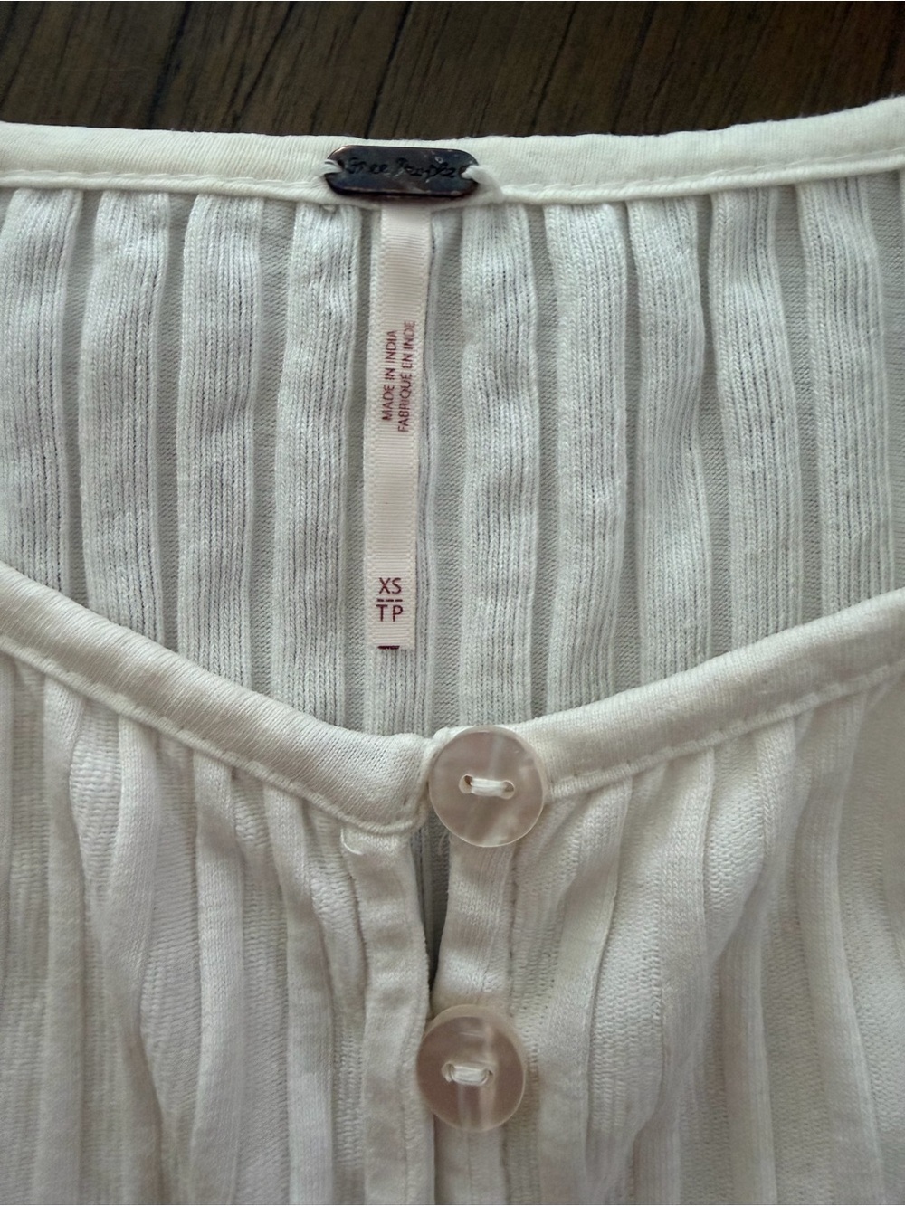 Free People Cream Ribbed Button-Front Tank - Picture 5 of 7